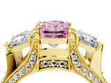 Yellow gold Three-Stone Fancy Pink Radiant  Cut Diamond Ring with Channel-Set Band and Four-Prong Setting_52