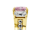 Yellow gold Three-Stone Fancy Pink Radiant  Cut Diamond Ring with Channel-Set Band and Four-Prong Setting_53