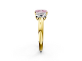 Yellow gold Three-Stone Fancy Pink Radiant  Cut Diamond Ring with Channel-Set Band and Four-Prong Setting_70