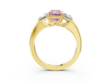 Yellow gold Three-Stone Fancy Pink Radiant  Cut Diamond Ring with Channel-Set Band and Four-Prong Setting_71