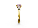 Yellow gold Three-Stone Fancy Pink Radiant  Cut Diamond Solitaire with Prong Setting and Classic Band_30