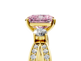 Yellow gold Three-Stone Fancy Pink Radiant  Cut Diamond Twist Band with Prong Setting_55