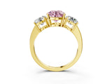 Yellow gold Three-Stone Fancy Pink Round Cut Cut Diamond Engagement Ring with Flat Band and Four-Prong Setting_15