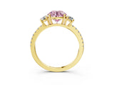 Yellow gold Three-Stone Fancy Pink Round Cut Cut Diamond Pavé Band with Prong Setting_42