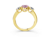 Yellow gold Three-Stone Fancy Pink Round Cut Cut Diamond Ring with Channel Set Band and Four-Prong Setting_27