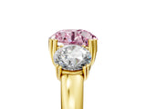 Yellow gold Three-Stone Fancy Pink Round Cut Cut Diamond Ring with Channel Set Band and Four-Prong Setting_29