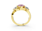 Yellow gold Three-Stone Fancy Pink Round Cut Cut Diamond Split Shank Prong Set Ring_3