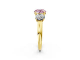 Yellow gold Three-Stone Fancy Pink Round Cut Cut Solitaire Ring with Classic Prong Setting_2