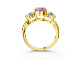 Yellow gold Three-Stone Fancy Pink Round Cut Diamond Channel Set Engagement Ring with Prong Setting_3