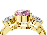 Yellow gold Three-Stone Fancy Pink Round Cut Diamond Channel Set Engagement Ring with Prong Setting_4