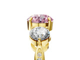 Yellow gold Three-Stone Fancy Pink Round Cut Diamond Channel Set Engagement Ring with Prong Setting_5