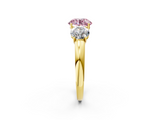 Yellow gold Three-Stone Fancy Pink Round  Cut Diamond Ring with Channel-Set Band and Four-Prong Setting_18
