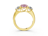 Yellow gold Three-Stone Fancy Pink Round  Cut Diamond Ring with Channel-Set Band and Four-Prong Setting_19