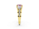 Yellow gold Three-Stone Fancy Pink Round  Cut Diamond Ring with Channel-Set Band and Four-Prong Setting_37