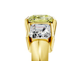 Yellow gold Three Stone Fancy Yellow Asscher Cut Cut Channel Set Diamond Ring_5