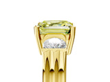 Yellow gold Three-Stone Fancy Yellow Asscher Cut Cut Classic Band Prong Setting Ring_5