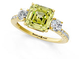 Yellow gold Three-Stone Fancy Yellow Asscher Cut Cut Diamond Pavé Band with Prong Setting_16