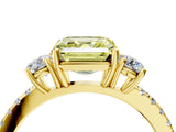 Yellow gold Three-Stone Fancy Yellow Asscher Cut Cut Diamond Pavé Band with Prong Setting_19