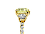 Yellow gold Three-Stone Fancy Yellow Asscher Cut Cut Diamond Pavé Band with Prong Setting_20