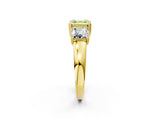 Yellow gold Three-Stone Fancy Yellow Asscher Cut Cut Diamond Ring with Channel Set Band and Four-Prong Setting_26