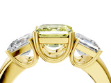 Yellow gold Three-Stone Fancy Yellow Asscher Cut Cut Diamond Ring with Channel Set Band and Four-Prong Setting_28