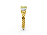 Yellow gold Three-Stone Fancy Yellow Asscher Cut Cut Diamond Ring with Channel-Set Band and Prong Setting_14