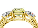 Yellow gold Three-Stone Fancy Yellow Asscher Cut Cut Diamond Ring with Channel-Set Band and Prong Setting_16