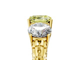 Yellow gold Three-Stone Fancy Yellow Asscher Cut Cut Diamond Ring with Channel-Set Band and Prong Setting_17