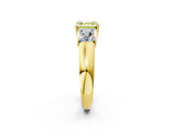 Yellow gold Three-Stone Fancy Yellow Asscher Cut Cut Diamond Ring with Prong Setting and Classic Band_2