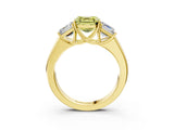 Yellow gold Three-Stone Fancy Yellow Asscher Cut Cut Diamond Ring with Prong Setting and Classic Band_3