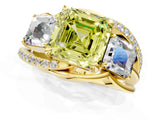 Yellow gold Three-Stone Fancy Yellow Asscher Cut Cut Diamond Split Shank Prong Set Ring_1
