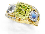 Yellow gold Three-Stone Fancy Yellow Asscher Cut Cut Diamond Split Shank Prong Set Ring_13