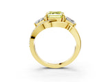 Yellow gold Three-Stone Fancy Yellow Asscher Cut Cut Diamond Split Shank Prong Set Ring_15