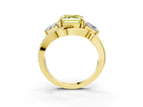 Yellow gold Three-Stone Fancy Yellow Asscher Cut Cut Diamond Split Shank Prong Set Ring_3