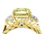 Yellow gold Three-Stone Fancy Yellow Asscher Cut Diamond Braided Band Ring with Four-Prong Setting_54