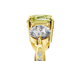 Yellow gold Three-Stone Fancy Yellow Asscher Cut Diamond Channel Set Engagement Ring with Prong Setting_17