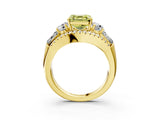 Yellow gold Three-Stone Fancy Yellow Asscher Cut Diamond Engagement Ring with Pave Band and Prong Setting_15