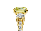 Yellow gold Three-Stone Fancy Yellow Asscher  Cut Diamond Pavé Band with Four-Prong Setting_5