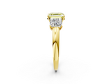 Yellow gold Three-Stone Fancy Yellow Asscher  Cut Diamond Ring with Channel-Set Band and Four-Prong Setting_19
