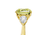 Yellow gold Three-Stone Fancy Yellow Asscher  Cut Diamond Ring with Pear Side Stones in Four-Prong Setting_22