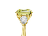 Yellow gold Three-Stone Fancy Yellow Asscher Cut Diamond Ring with Pear  Side Stones in Four-Prong Setting_53