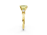 Yellow gold Three-Stone Fancy Yellow Asscher  Cut Diamond Solitaire with Prong Setting and Classic Band_2
