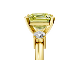 Yellow gold Three-Stone Fancy Yellow Asscher  Cut Diamond Solitaire with Prong Setting and Classic Band_5