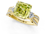 Yellow gold Three-Stone Fancy Yellow Asscher  Cut Diamond Twist Band with Prong Setting_18
