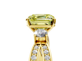 Yellow gold Three-Stone Fancy Yellow Asscher  Cut Diamond Twist Band with Prong Setting_22