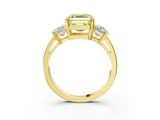Yellow gold Three-Stone Fancy Yellow Asscher  Cut Solitaire Ring with Prong Setting_6