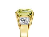 Yellow gold Three-Stone Fancy Yellow Asscher  Cut Solitaire Ring with Prong Setting_8