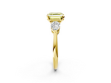 Yellow gold Three-Stone Fancy Yellow Asscher  Diamond Ring with Pear Side Stones in Four-Prong Setting_20