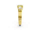 Yellow gold Three-Stone Fancy Yellow Cushion Cut Cut Classic Band Prong Setting Ring_2