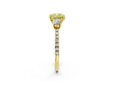 Yellow gold Three-Stone Fancy Yellow Cushion Cut Cut Diamond Pavé Band with Prong Setting_17